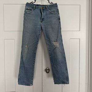 Wrangler Regular Fit Jeans 32x32 Light Wash Distressed